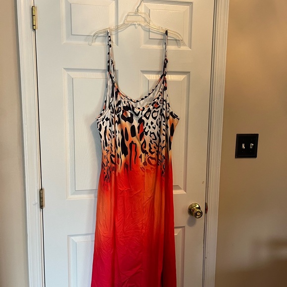 Women Plus Size Elegant Slingback Colorblock Summer Vacation Long Maxi Dress 18W - Picture 10 of 12